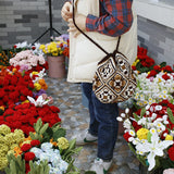 weiyinxing Flower Crochet Women Shoulder Bags Knitted Lady Handbags Bohemian Granny Square Tote Bag Large Shopper Purses 2023 Sac