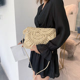 Weiyinxing Hollow Tassel Rattan Women Shoulder Bags Wicker Woven Crossbody Bags Summer Beach Straw Bag Lady Clutches Female bag