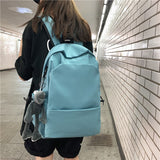 weiyinxing Waterproof Nylon Women Backpack 2023 Solid Color School Backpack for Teenager Girls Boys Female Large Capacity Men Book Bag