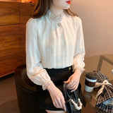 Weiyinxing Sleeve Blouse Women Blusas Mujer De Moda 2023 Apricot Chiffon Blouse Shirt Tops Women Blouses Camisas Blusa Feminina F515