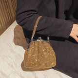 weiyinxing Diamonds Clip Shell Women Handbags Crytal Mesh Shoulder Crossbody Bags Glitter Rhinestone Evening Party Small Purse 2023