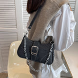 Weiyinxing New Ladies Denim Chain Shoulder Bag Fashion Trend Ladies Messenger Bag High Quality Net Red Casual Underarm Bag Women's Bag