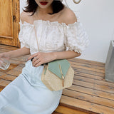 Weiyinxing Mulit Style Straw+leather Handbag Women Summer Rattan Bag Handmade Woven Beach Circle Bohemia Shoulder Bag New Fashion