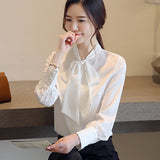 Weiyinxing Women Blusas Mujer De Moda 2023 Long Sleeve Chiffon Blouse Shirt Women Shirts Tops V-neck Office Blouse For Women B829