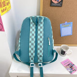 weiyinxing New Plaid Women Backpack Kawaii Girl Nylon Travel Bag Fashion Waterproof Bookbag College Students Cool Schoolbag Mochilas