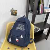 weiyinxing New Simple Nylon Women Backpack Kawaii Letter Travelling Bag For Teenage Girls Cute Schoolbag Female Solid Color Bookbag