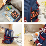 Weiyinxing Patchwork Color Multi-Pocket Female Backpack Book School Bag for Teenage Girls Boys Student Women's Travel Rucksack