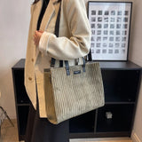 Weiyinxing Capacity Corduroy Bags for Women Winter Crossbody Solid Color Casual Women's Handbags Messenger Shoulder Bag Shopping Bags