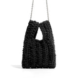 weiyinxing Thick Line Crochet Women Handbags Knitting Chains Shoulder Bags Candy Color Woven Crossbody Bag Casual Small Tote Purses