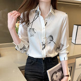 Weiyinxing Blouses Femme Long Sleeve Blouse Women Blusas Mujer De Moda 2023 Turn Down Collar Print Chiffon Blouse Shirt Tops E677