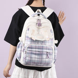 Weiyinxing Waterproof Nylon Student Backpack Fashion School Bags for Teenage Girls Boys Ladies Casual Travel Laptop Rucksack