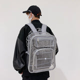 Weiyinxing Waterproof Transparent School Bag Girl Large Capacity Backpack Solid Clear Backpack Men Fashion Transparent Plastic Bag