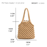 weiyinxing Hollow Rope Woven Women Handbag Casual Finshnet Shoulder Bags Handmade Summer Beach Small Tote Female Bali Shopper Purse