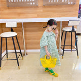 Weiyinxing Casual Baby Girls Tote Shopping HandBags Boys Kids Hollow Out Basket Shoulder Bag Portable Cute Children's Beach Handbag