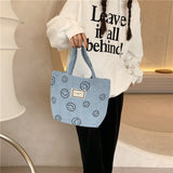 Weiyinxing Retro Women Small Tote Shoulder Bags Student Girls Lunch Bento Bag Hand Carry Shopper Bag Female Clutch Purse Handbags