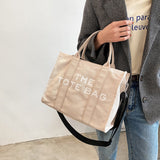 Weiyinxing Casual Canvas Large Capacity Tote Bag Women Handbags Designer Letters Shoulder Crossbody Bags Luxury Big Shopper Bag Purse