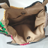 weiyinxing Granny SquareCrochet Women Handbags Vintage Wooden Knitted Hand Bags Handmade Woven Large Tote Big Shopper Purses 2023