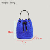 weiyinxing Nylon Padded Bucket Bag Designer Drawsting Quilted Women Handbags Luxury Down Cotton Shoulder Crossbody Bags 2023 Winter