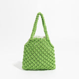 weiyinxing Hollow Rope Woven Women Handbag Casual Finshnet Shoulder Bags Handmade Summer Beach Small Tote Female Bali Shopper Purse