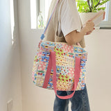 Weiyinxing New Style Fashion Cotton Mommy Shoulder Bag Colorful Pattern Multifunctional Handbag Large Capacity Shopper Tote Bags