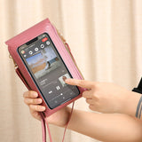 Weiyinxing Leather Female Shoulder Bag Double Zipper Women Messenger Bag Portable with Card Slot Smooth Phone Case for Shopping Trip