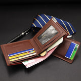 Weiyinxing Men's Short Wallet Multifunction Fashion Iron Credit Card Holders Pu Money Bag Vintage Men Leather Wallet Slim Male Purses