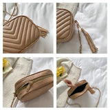 Weiyinxing Striped Crossbody Bags For Women Square Tassel Shoulder Bag Pu Leather Small Chain Ladies Handlbags