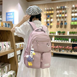 Weiyinxing New Waterproof Nylon Backpack Casual Big Capacity Woman Rucksack Multi-pocket College Student Book Bagpack Schoolbag