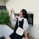 Weiyinxing Fashion Women Cross Body Bag Classic Cute Ladies Shopping Shoulder Bags Casual Sweet Girls Simple Mini Canvas Smiley