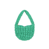 Weiyinxing Quilted Small Tote Bag Designer Ruched Canvas Shoulder Bags Casual Nylon Padded Handbags Simple Female Purses 2023 Sac