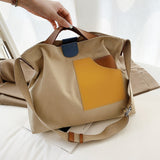 Weiyinxing Designer Handbag Large-capacity Canvas Panel Color Contrast Shoulder Bags Vintage Versatile Fashion Buckle Underarm Bag