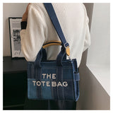 weiyinxing Patchwork Denim Tote Bag Designer Letters Women Handbags Luxury Shoulder Crossbody Bags Casaul Big Shopper Purses 2023
