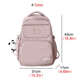 weiyinxing Letter Printing Nylon Women Backpack Female Multipocket Waterproof Travel Bag College Girls Big Schoolbag Preppy Bookbag