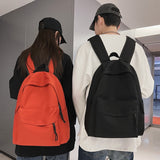weiyinxing Solid Color Large Backpack Young Girls Men Korean Style Kawaii School Bag Shoulder Bag High School Students Nylon Backpacks