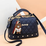 Weiyinxing Women 2023 New European and American Fashion Women's Bag Lingge Small Fragrant Handbag Boston Shoulder Bag