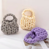 weiyinxing Thick Rope Woven Women Handbags Designer Crochet Small Tote Bag Luxury Knitted Hand Bags Trend Small Female Purses 2023