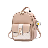 Weiyinxing Women 2023 New Fashion Rhombic Contrast Backpack Korean Version Large Capacity Buckle One shoulder Two shoulder Travel Backp