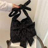 Weiyinxing Large Capacity Canvas Shoulder Bag 2023 Summer Fashion Bow Shopper Bags for Women Free Shipping Adjustable Strap Length