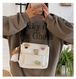 Weiyinxing Bags Women Canvas Flap-bag Kawaii Harajuku All-match Students Casual Female Handbags Korean Ulzzang Daily Chic Fashion