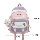 weiyinxing Fashion Women Backpack Cute Nylon Waterproof Set Bag Rucksack Teens Kawaii Bookbag for Girls Schoolbag Travel Mochila