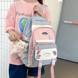 weiyinxing Fashion Women Backpack Cute Nylon Waterproof Set Bag Rucksack Teens Kawaii Bookbag for Girls Schoolbag Travel Mochila