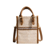 Weiyinxing Summer New Straw Shoulder Bag Square Fashion Handbags Designer Crossbody Bags For Women Small Top-handle Bag
