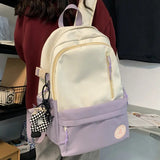 Weiyinxing Student Ladies Cute Backpack Large Women Female Harajuku School Bags Book Kawaii Backpack Nylon Girl Trendy Bag Fashion