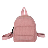 Weiyinxing Women Mini Backpack Solid Color Corduroy Small Backpacks Simple Casual Student Bookbags Traveling Backpacks 2023