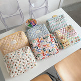 Weiyinxing Floral Makeup Bag Multifunctional Quilted Cosmetic Pouch Large Capacity Travel Toiletry Bags Female Zipper Beauty Case