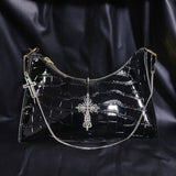 Weiyinxing Crocodile Pattern Crucifix Handbag 2023 Summer Fashion Y2k Hot Girl Shoulder Underarm Bags for Women