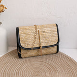 Weiyinxing New Women's Summer Woven Bag Messenger Straw Bag Small Square Bag Fashion Bag Crossbody Bags Womens Bag