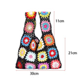 weiyinxing Crochet Flower Plaid Women Handbags Handmade Woven Small Tote Purses Casual Summer Beach Bag Braid Bali Purses 2023 Sac