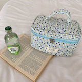 Weiyinxing Floral Makeup Bag Multifunctional Quilted Cosmetic Pouch Large Capacity Travel Toiletry Bags Female Zipper Beauty Case
