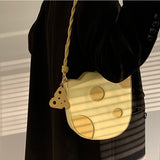 Weiyinxing Lovely Cheese Shape Women Shoulder Bag Yellow Pu Leather Girls Underarm Bags Female High Quality Cute Purse Handbags